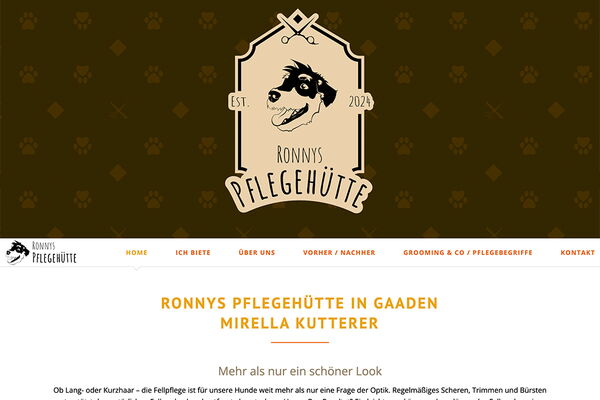 Website - Ronnys Pflegehütte Mirella Kutterer Website - Ronnys Pflegehütte Mirella Kutterer